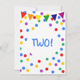 Invitación Colorido confetti puño niños Fiestas de 2º cumplea