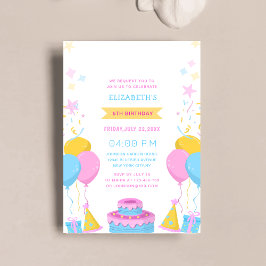 Invitación colorido cumpleaños de un niño lindo