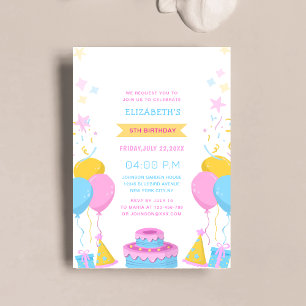 Invitación colorido cumpleaños de un niño lindo