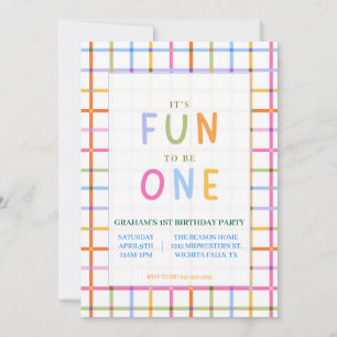 Invitación Colorido, Divertido Es Divertido ser Cumpleaños UN