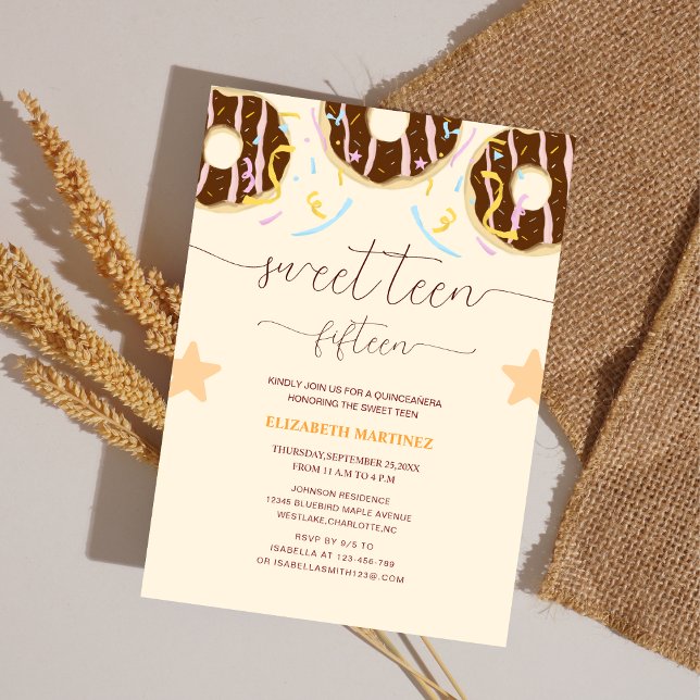 Invitación colorido donut dulce quince quinceañera (Subido por el creador)