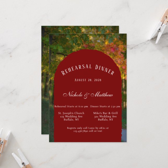 Invitación Colorido ensayo del día de otoño (Anverso/Reverso In Situ)