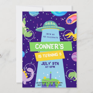 Invitación Colorido espacio Tema Celebración de cumpleaños