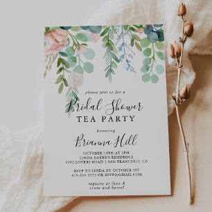 Invitación Colorido Fiesta de té con flores tropicales con du