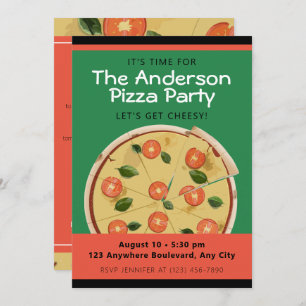 Invitación Colorido Fiesta Pizza