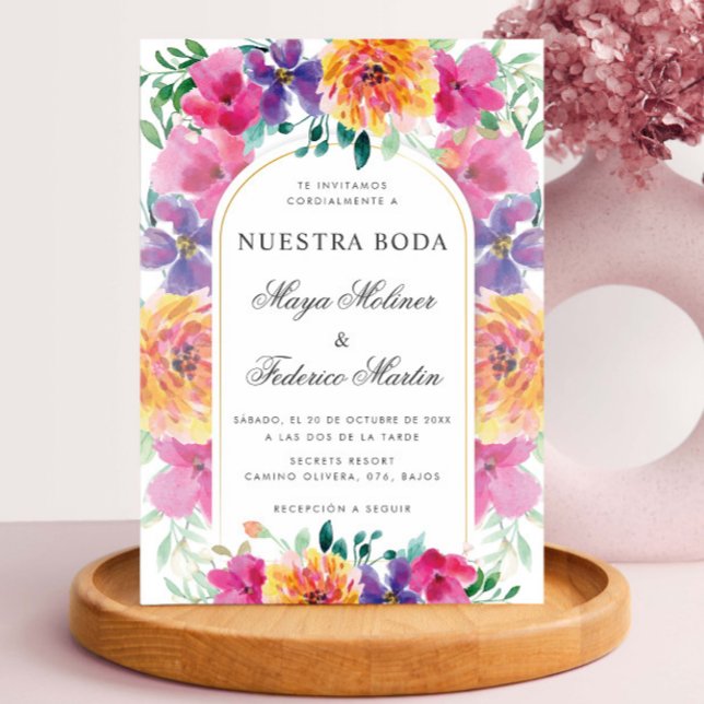 Invitación Colorido Floral Nuestra Boda Boda Española (Subido por el creador)
