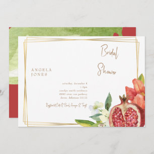 Invitación Colorido Foliage Pomegranate Bridal Shower