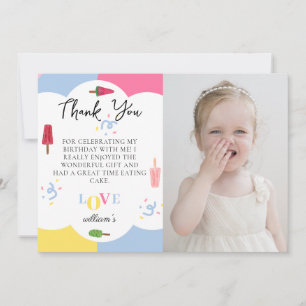 Invitación Colorido fondo Popsicle Photo You Card