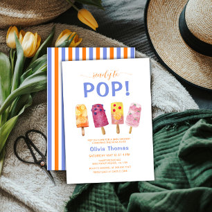 Invitación Colorido Fruit Ice Cream Popcicle Baby Shower