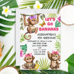 Invitación Colorido Go Bananas Monkey Jungle Child's Birthday<br><div class="desc">Agradable y colorido "Let's Go Bananas"/La invitación a la fiesta de cumpleaños de un niño mono y jungla. Personalice la información sobre el nombre, la edad y el fiesta de su hijo. Comuníquese conmigo para obtener ayuda con sus personalizaciones o para solicitar productos adicionales de correspondencias o coordinación de Zazzle...</div>