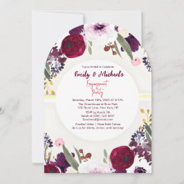 Invitación Colorido Gold Bold Floral Blooms Engagement Party