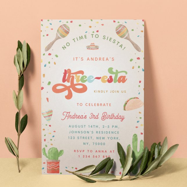 Invitación Colorido Groovy Fiesta 3er cumpleaños Sexo Neutral (Subido por el creador)