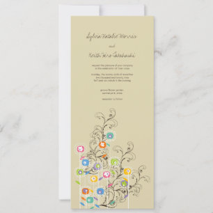Invitación Colorido Groovy Flower Garden Whimsical Boda