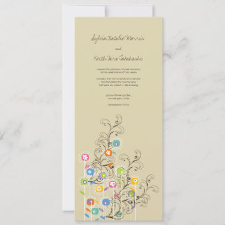 Invitación Colorido Groovy Flower Garden Whimsical Boda