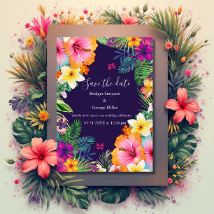 Invitación Colorido hawaiano tropical Floral caja fuerte la f
