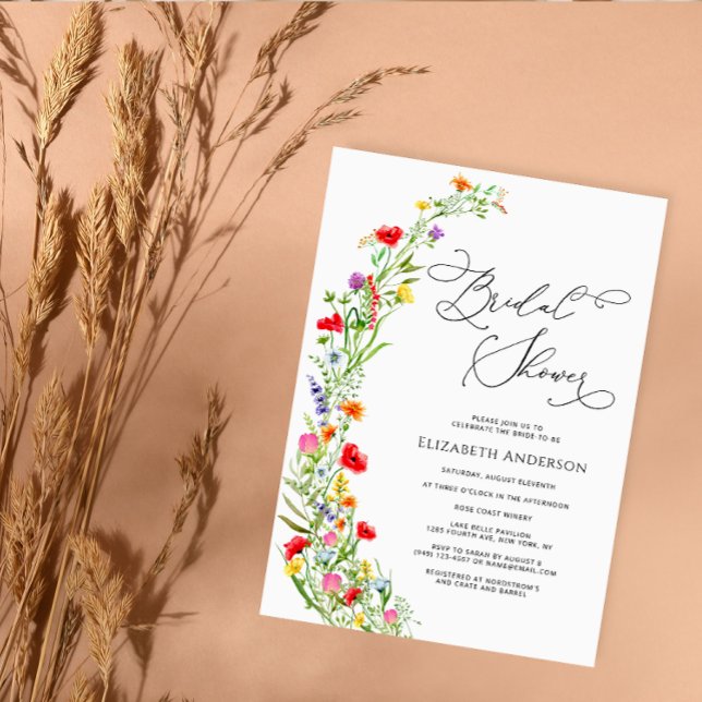 Invitación Colorido Jardín de Flores Silvestres Ducha Bridal (Subido por el creador)