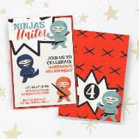 Colorido Ninja Karate Cumpleaños