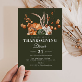 Invitación colorido otoño foliage thansdon potluck