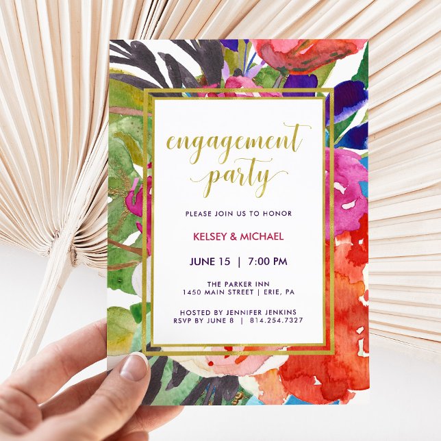 Invitación Colorido Partido de Compromiso Tropical (Subido por el creador)