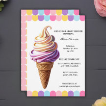Colorido pastel helado sundae Baby Shower