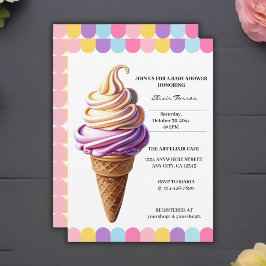 Invitación Colorido pastel helado sundae Baby Shower