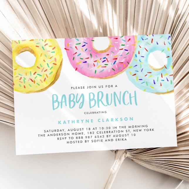 Invitación Colorido Pastel Rasplante Donuts Baby Brunch (Subido por el creador)