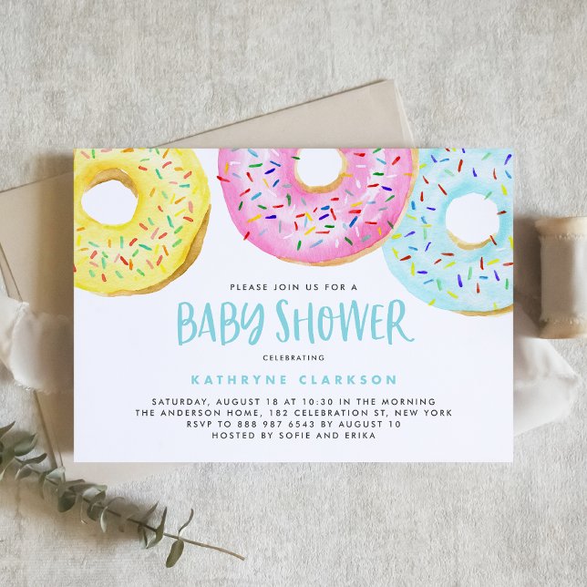Invitación Colorido Pastel Sprinkle Donuts Baby Shower (Subido por el creador)