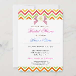Invitación Colorido patrón de franjas zigzag chevron