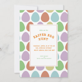 Invitación Colorido Patrón de Huevos de Pascua