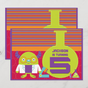 Invitación Colorido Personalizado Mad Scientist 5ª fiesta de 