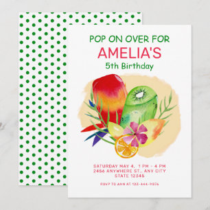 Invitación Colorido Popsicle Summer 4th Birthday Fiesta