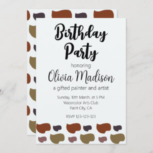 Invitación Colorido Resumen Artista de Arte Fiesta de cumplea