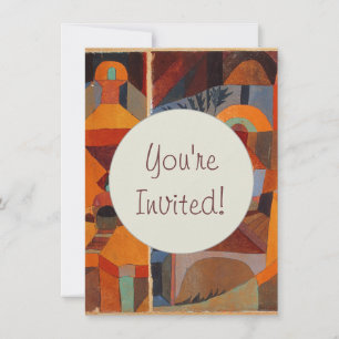 Invitación Colorido Resumen Cubismo Klee Temple Gardens
