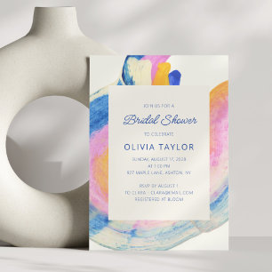 Invitación Colorido Resumen Swirl Watercolor Bridal Shower