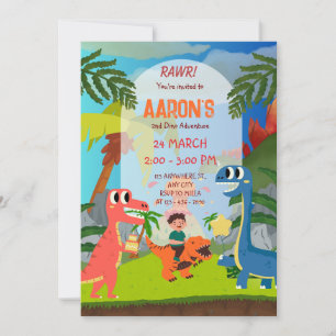 Invitación Colorido segundo cumpleaños, Fiesta de aventura de