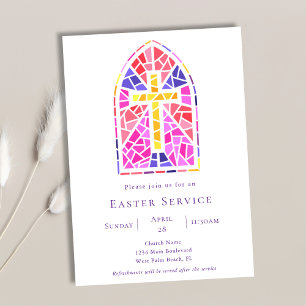 Invitación Colorido Servicio de Pascua de la Iglesia de la Cr