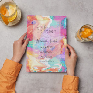 Invitación Colorido sueño de mármol líquido