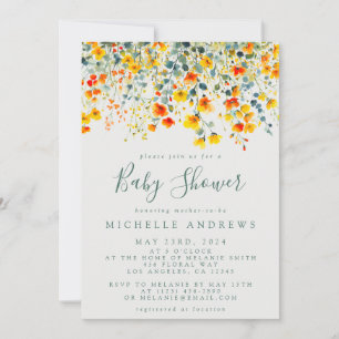 Invitación Colorido Summer Floral Baby Shower
