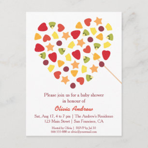 Invitación Colorido Summer Tropical Fruit Baby Shower