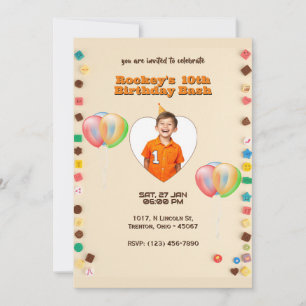 Invitación Colorido telón de fondo de la Perla con tema de go
