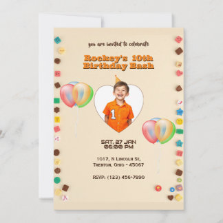 Invitación Colorido telón de fondo de la Perla con tema de go