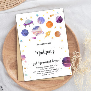 Invitación Colorido tema de Galaxia para niños