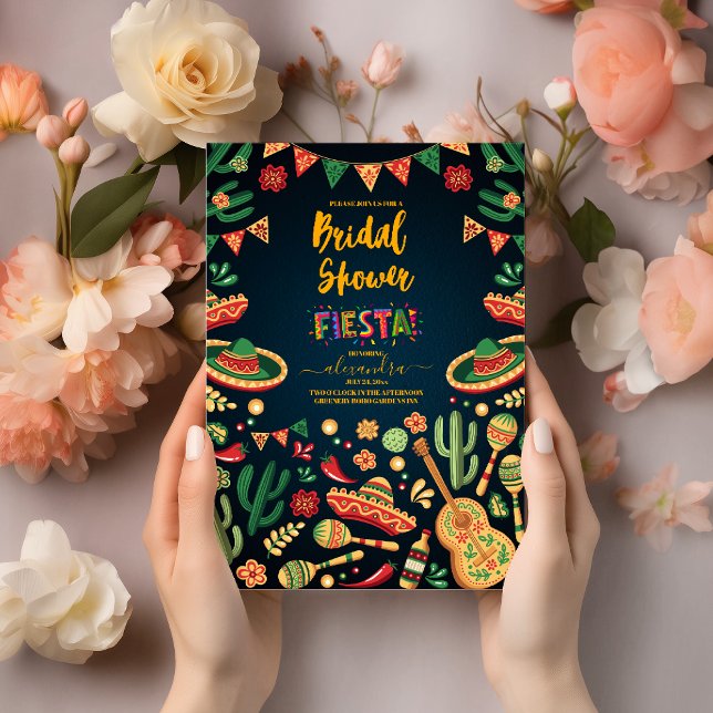 Invitación Colorido tema mexicano Fiesta Bridal Shower (Subido por el creador)