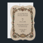 Invitación Colorido Vintage floral Baroque Rococo borde<br><div class="desc">Plantilla de invitaciones a bodas de rococó barroco muy adornadas con coloridas guirnaldas florales. Puede personalizar fácilmente el texto y cambiar el color de fondo de esta plantilla de diseño.</div>