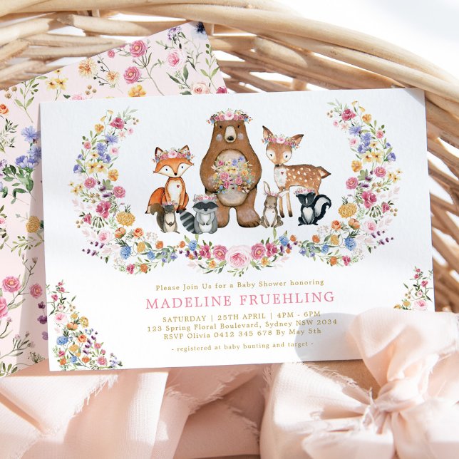 Invitación Colorido Woodland Wildflower Garden Baby Shower (Subido por el creador)