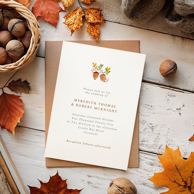 Invitación Colorido y caprichoso acuarela de maíz Boda otoño (Subido por el creador)