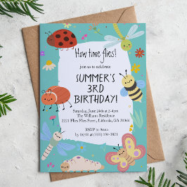 Invitación Coloridos Bugs Cute Niños Cumpleaños