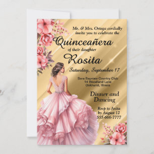 Invitación Coloridos Chicas latinos 15 años Quinceanera