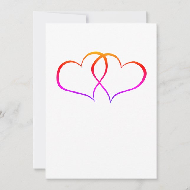Invitación Coloridos corazones (Anverso)
