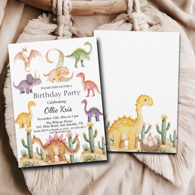 Invitación Coloridos Dinosaurios Fiesta de cumpleaños (Subido por el creador)